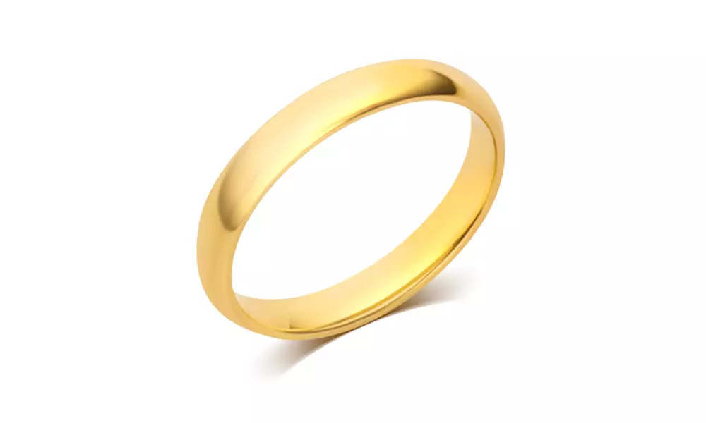 10K Solid Gold 3 MM Unisex Plain Wedding Band Comfort Fit Light Weight Jewelry - Primary Image