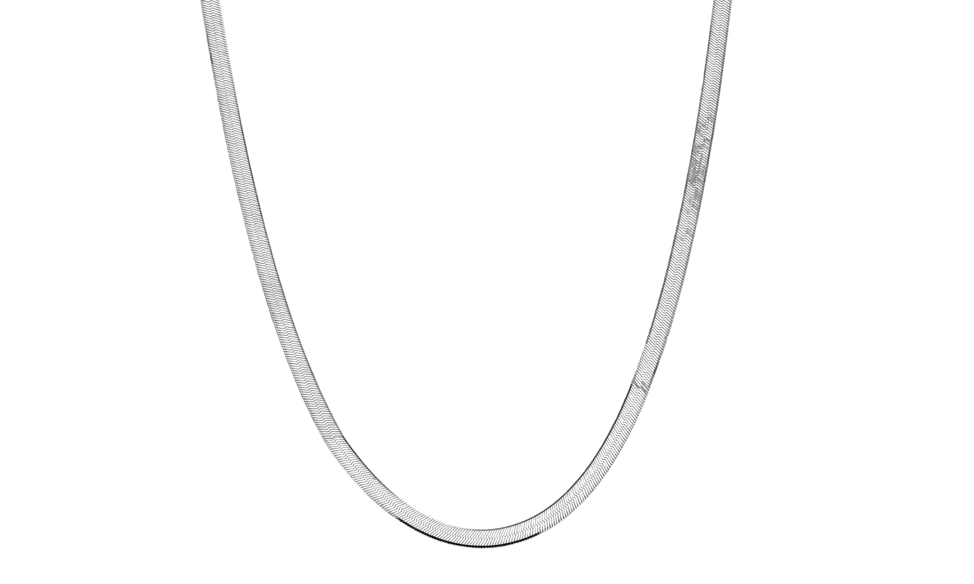 Sterling Silver Flexible Herringbone Chain Necklace