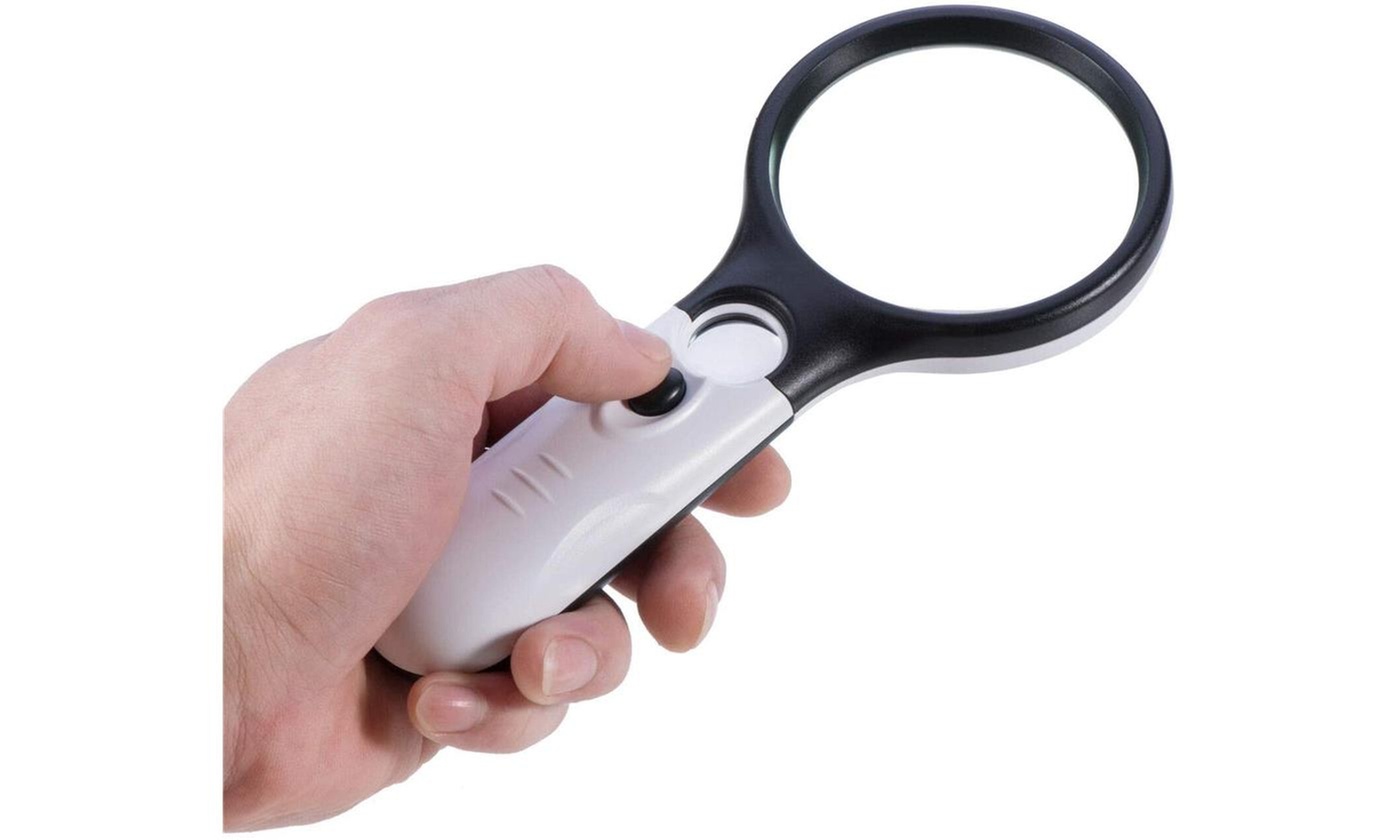 45X Magnifying Glass Handheld Magnifier 3 LED Light Reading Lens Jewelry Loupe