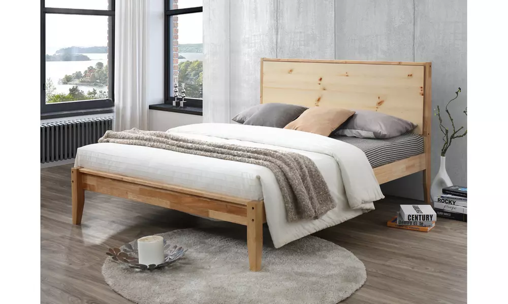 Marana Natural Oak and Pine Finished Wood Platform Bed - Primary Image