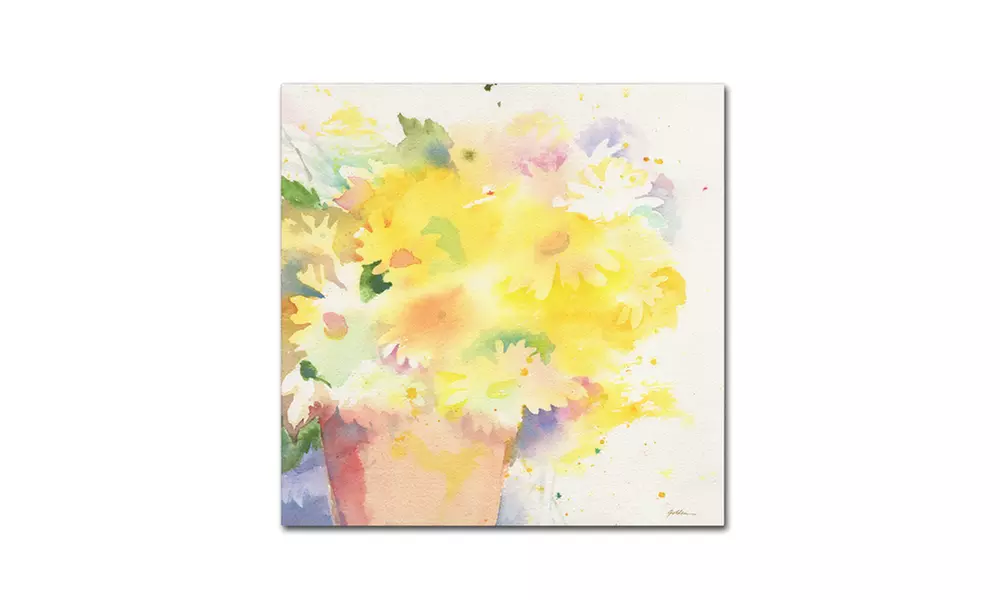 Sheila Golden 'The Yellow Mums' Canvas Art - Second Medium