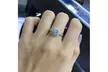 S925 Silver Princess Ring Round Pink Stone Bridal Engagement Rings - Second Medium