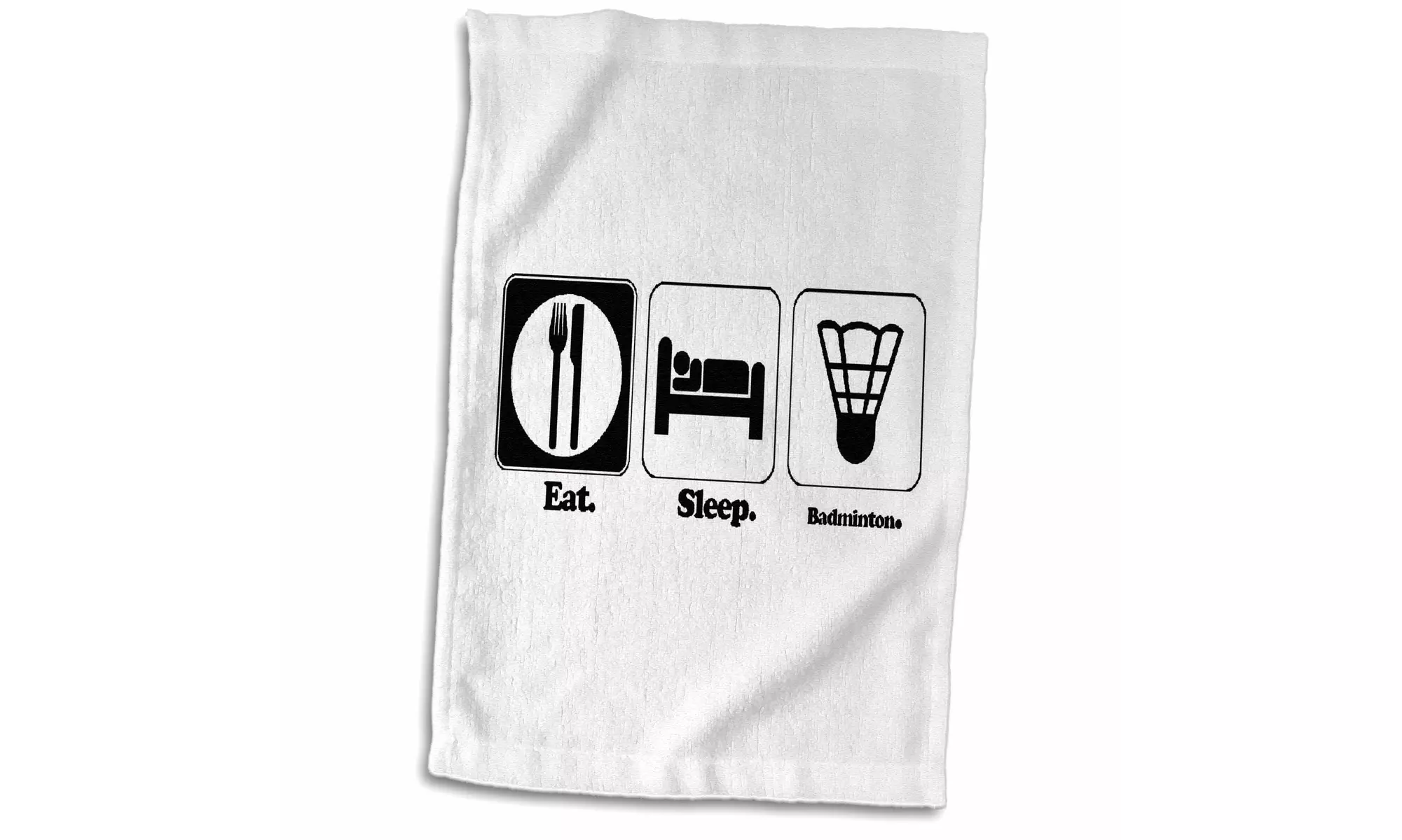 Towel - Funny Hobby Lifestyle Design Eat Sleep Badminton - 15 by 22-inches - Primary Image