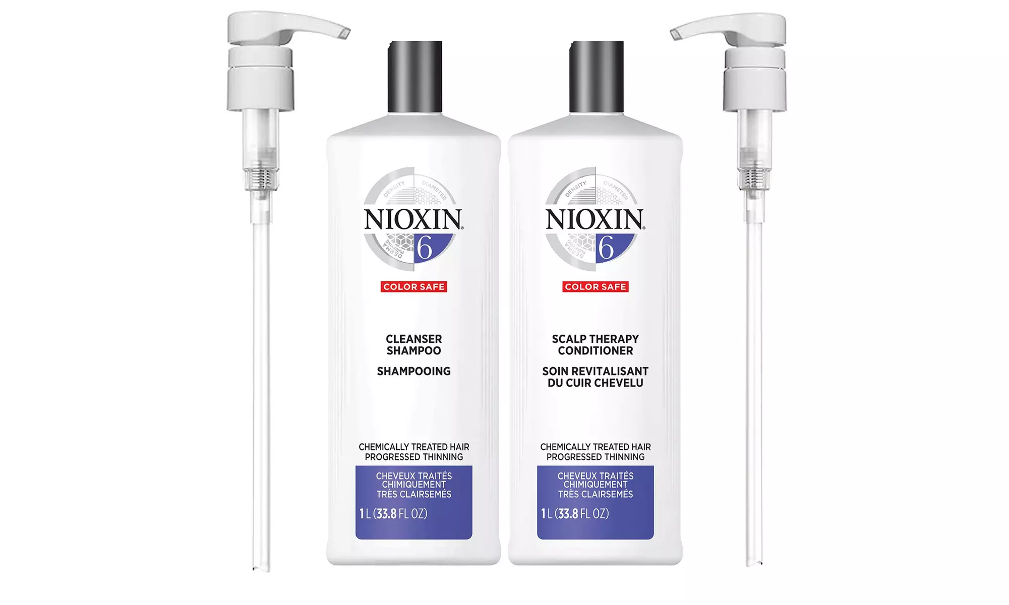 Nioxin System 1,2,3,4,5 & 6 Shampoo & Conditioner 1000ml/ 33.8oz Duo with Pumps  - Second Medium