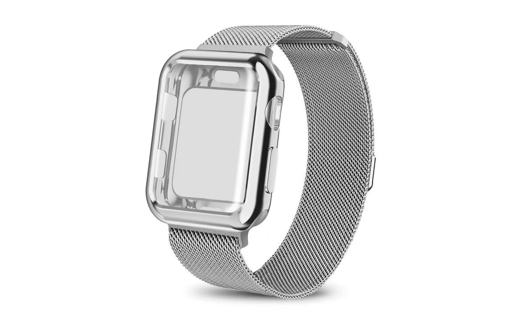 Mesh Milanese Wrist Band Loop W/ Screen Protector Bumper Case For Apple Watch