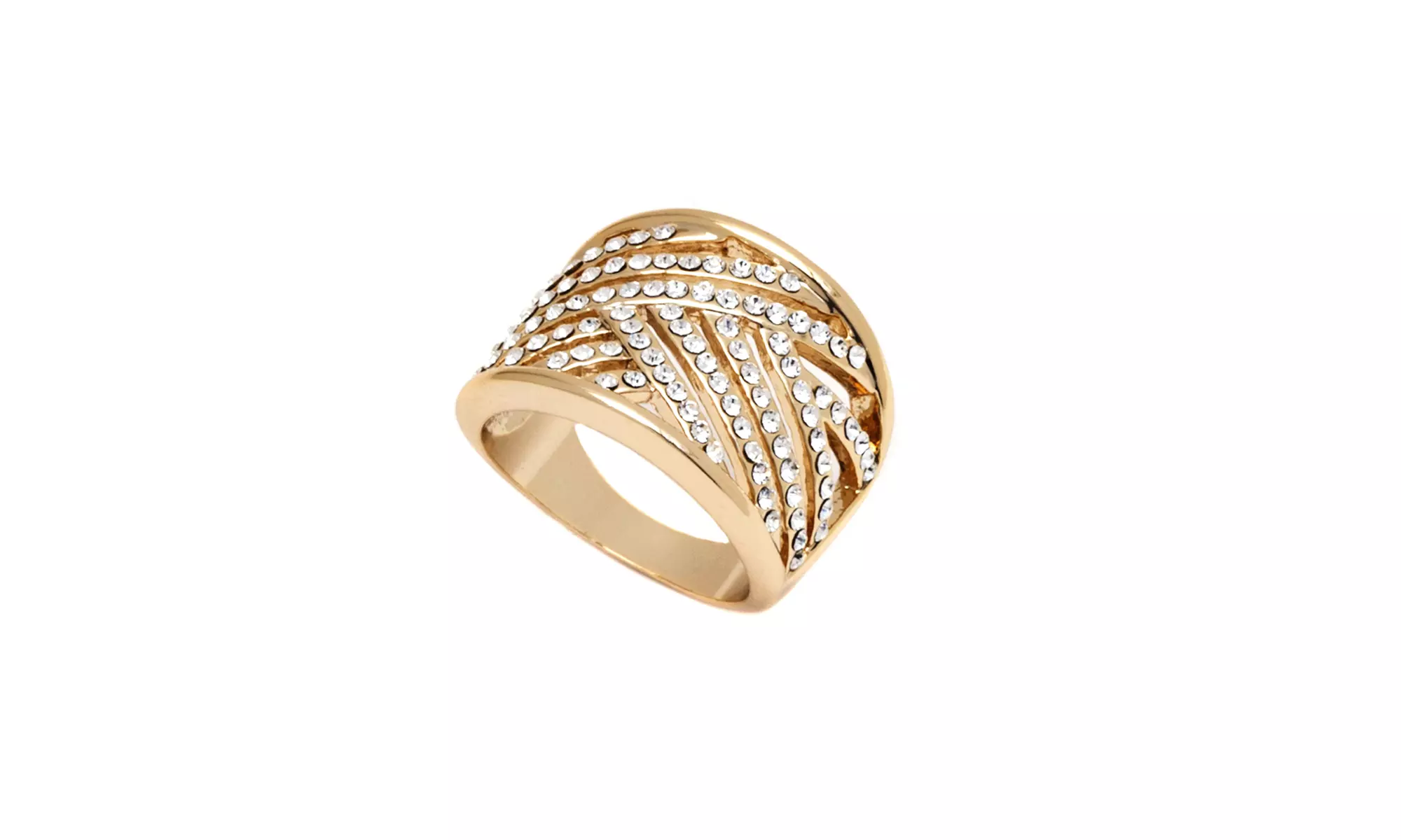 Cross Over X Ring in 18K Gold Plated