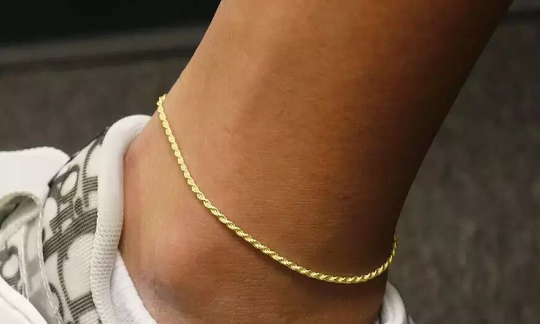  Italian Made 925 Sterling Silver Gold Anklet Chain Collection 9" and 10" Option