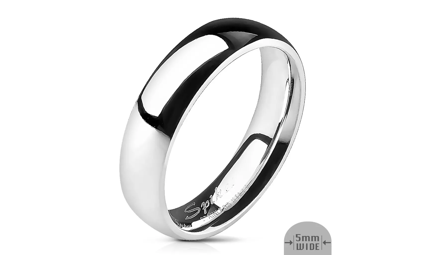 Stainless Steel 316 High Polished Wedding Band Ring 