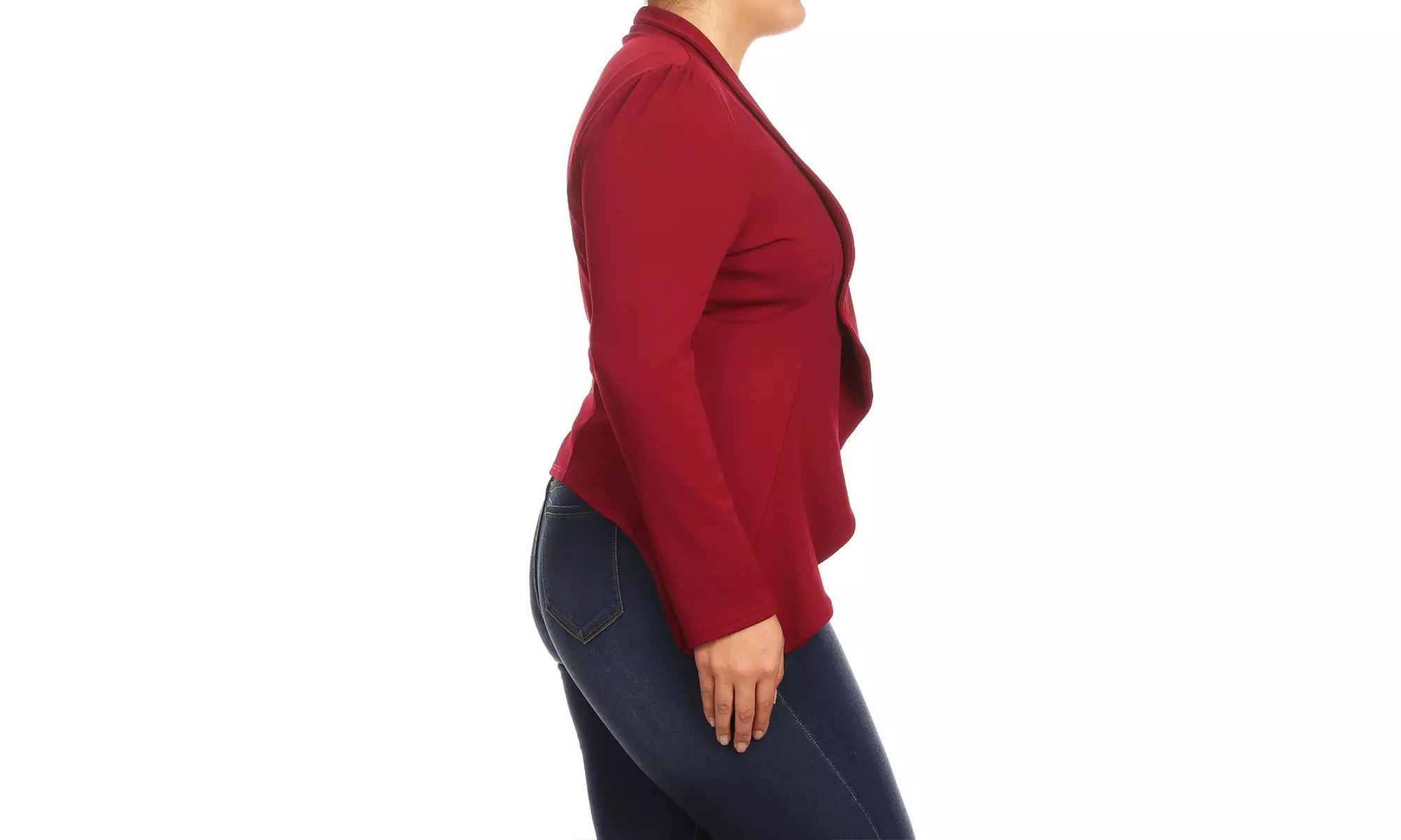 Women's Solid Plus Size Long Sleeves Blazer Jacket