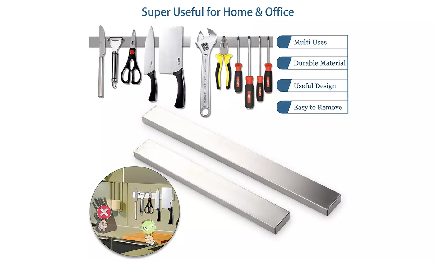 Multipurpose Stainless Steel Magnetic Knife Bar Kitchen Utensil Holder
