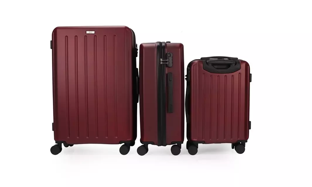 3-Piece Hardside Luggage Set with 360 Dual Spinner Wheels and Combo Lock