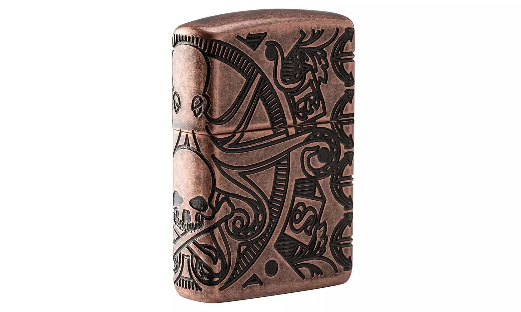 Zippo Nautical Scene, 360 Design, Armor Antique Copper Windproof Lighter #49000 - Primary Image