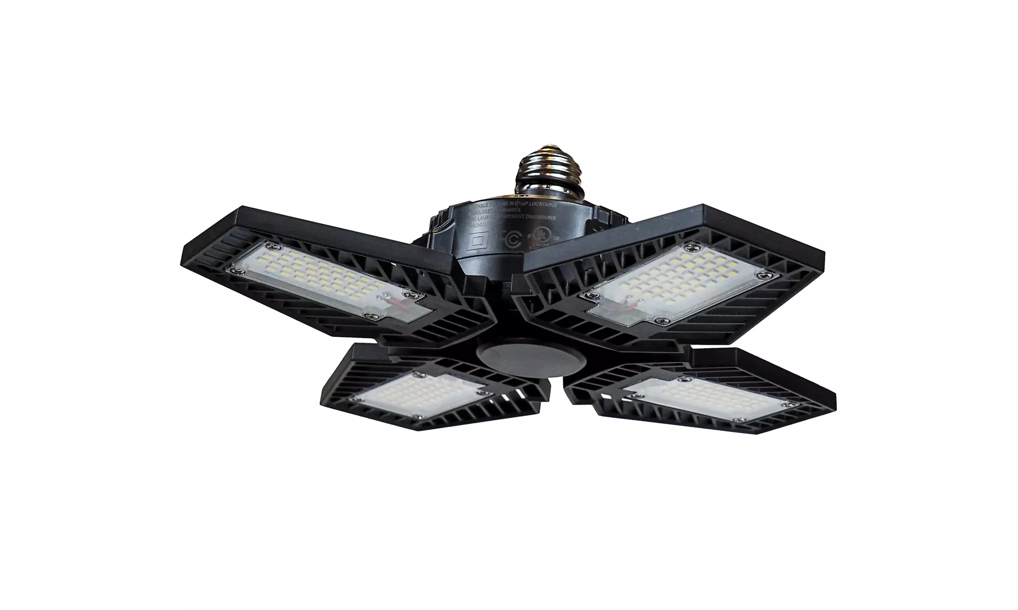 2 Pack - 12000 Lumen LED 4-Panel Adjustable Garage/Utility E26 Bulb - Primary Image