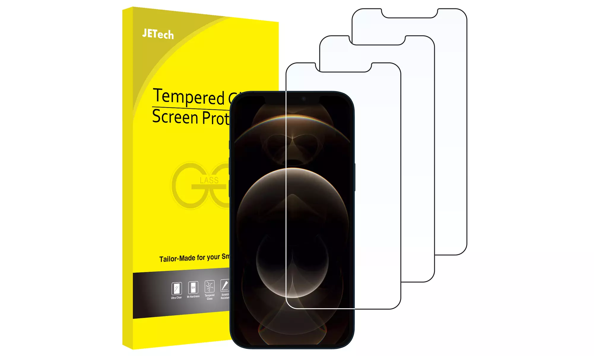 Screen Protector for iPhone X/XR/XS/XS Max, 11/12/13, Mini, Pro, Pro Max, 3-Pack