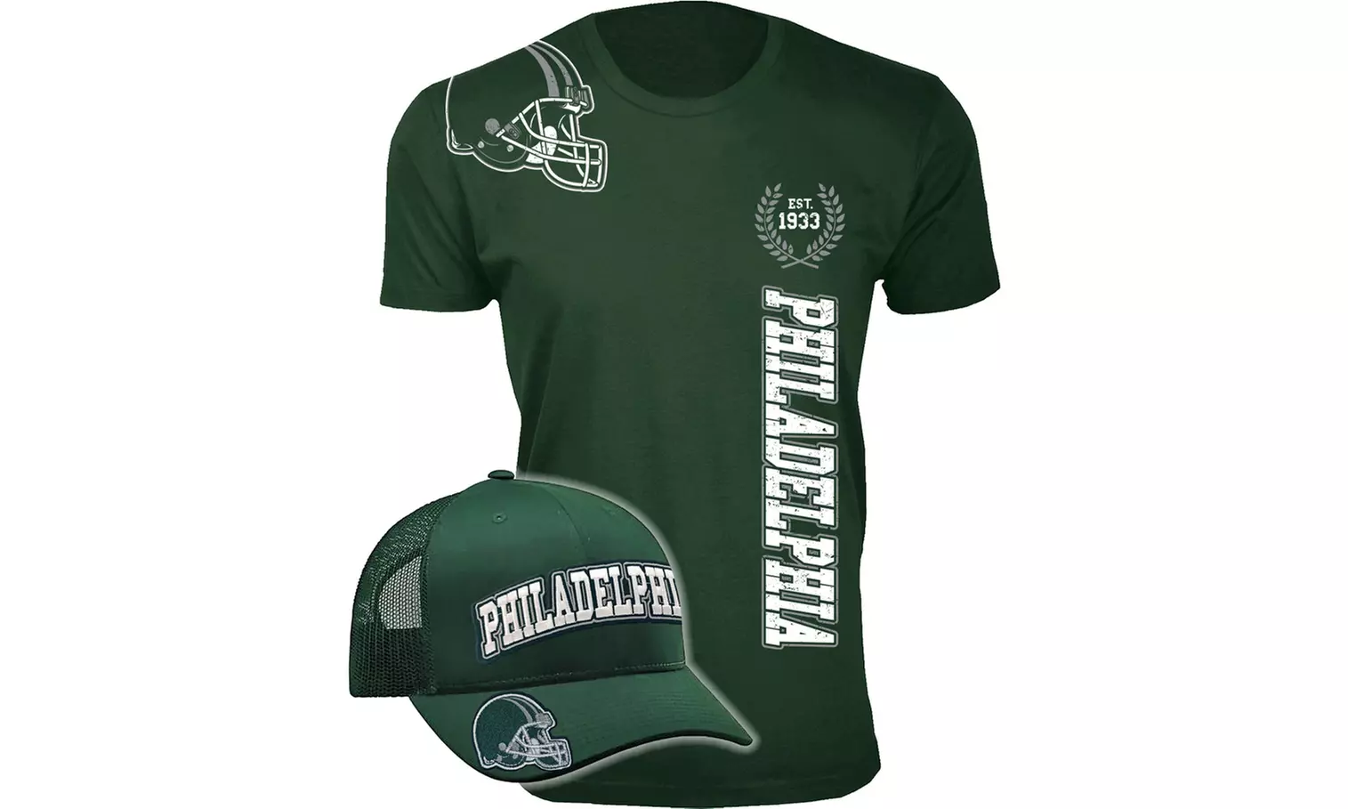 Men's 2-Pack Home Team Football T-Shirts with Team Cap (M-3XL)