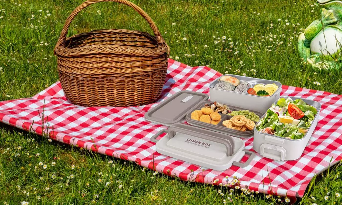 NewHome 2-Layer Leakproof Bento Lunch Box with Utensils and Food Compartments