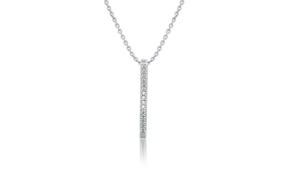 Diamond Accent Fashion Bar Pendant in Sterling Silver By DeCarat - Primary Image