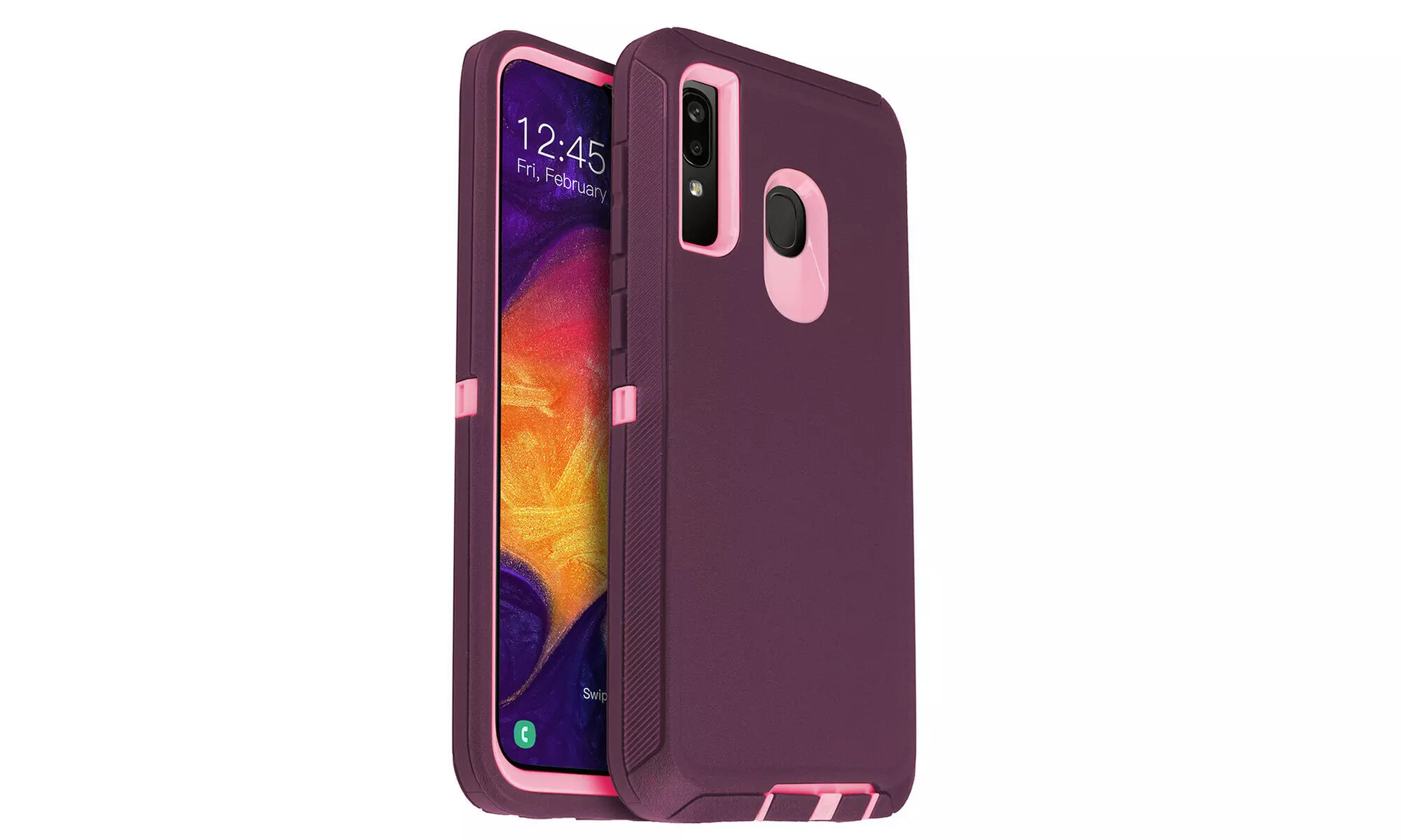 For Samsung Galaxy A20/Galaxy A30 Heavy Duty Hybrid Shockproof Case Cover - Primary Image