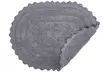 Ultra Soft Spa Cotton Crochet Oval Bath Mat , 21 x 34" - Gray - Second Medium