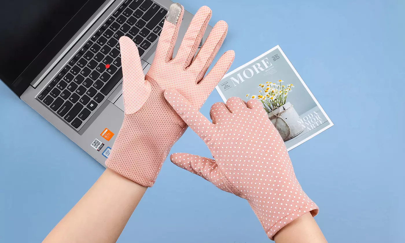 2 Pairs Women UV Protection Sunblock Gloves Touchscreen Summer Driving Gloves