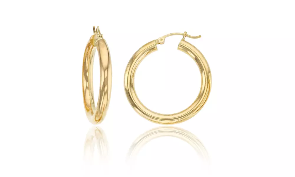14K Yellow Gold 4MM Polished Hoop Earring - Primary Image