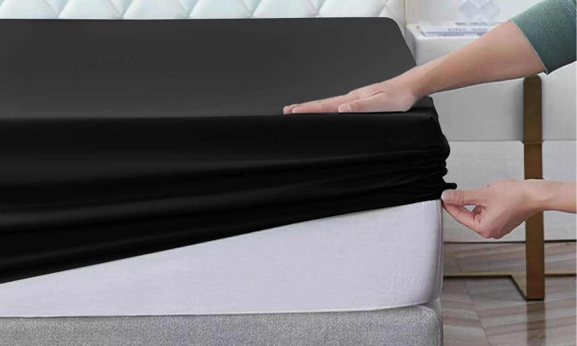 Lux Decor 16-Inch Deep Pocket Easy Fit Premium Soft Microfiber Fitted Sheet