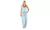 Xehar Women's Sleeveless V-Neck Denim Jumpsuit