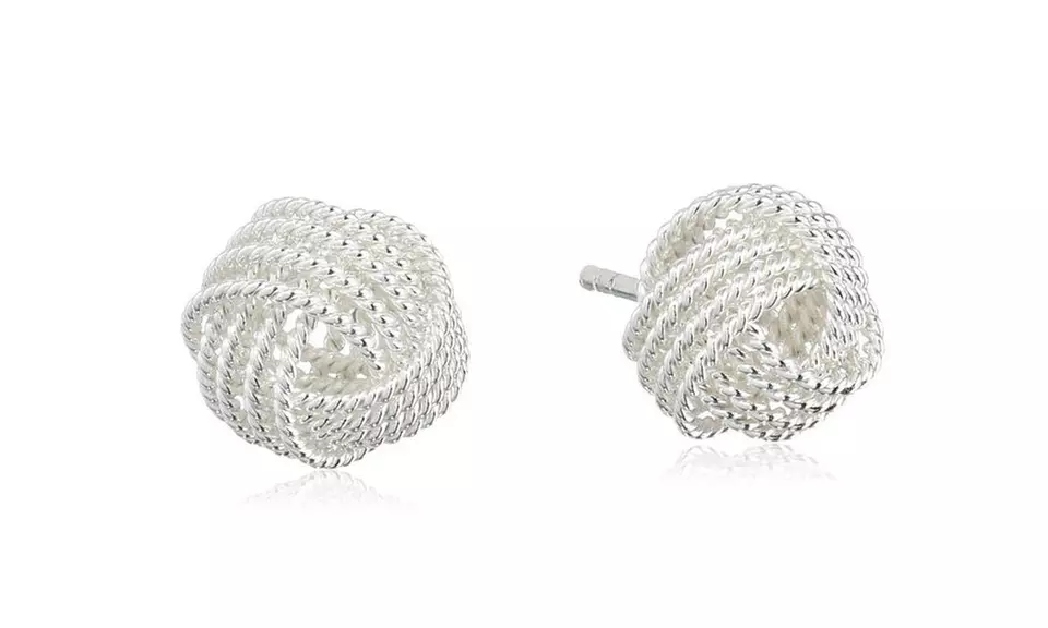 Love Knot Stud Earrings in Sterling Silver - Primary Image