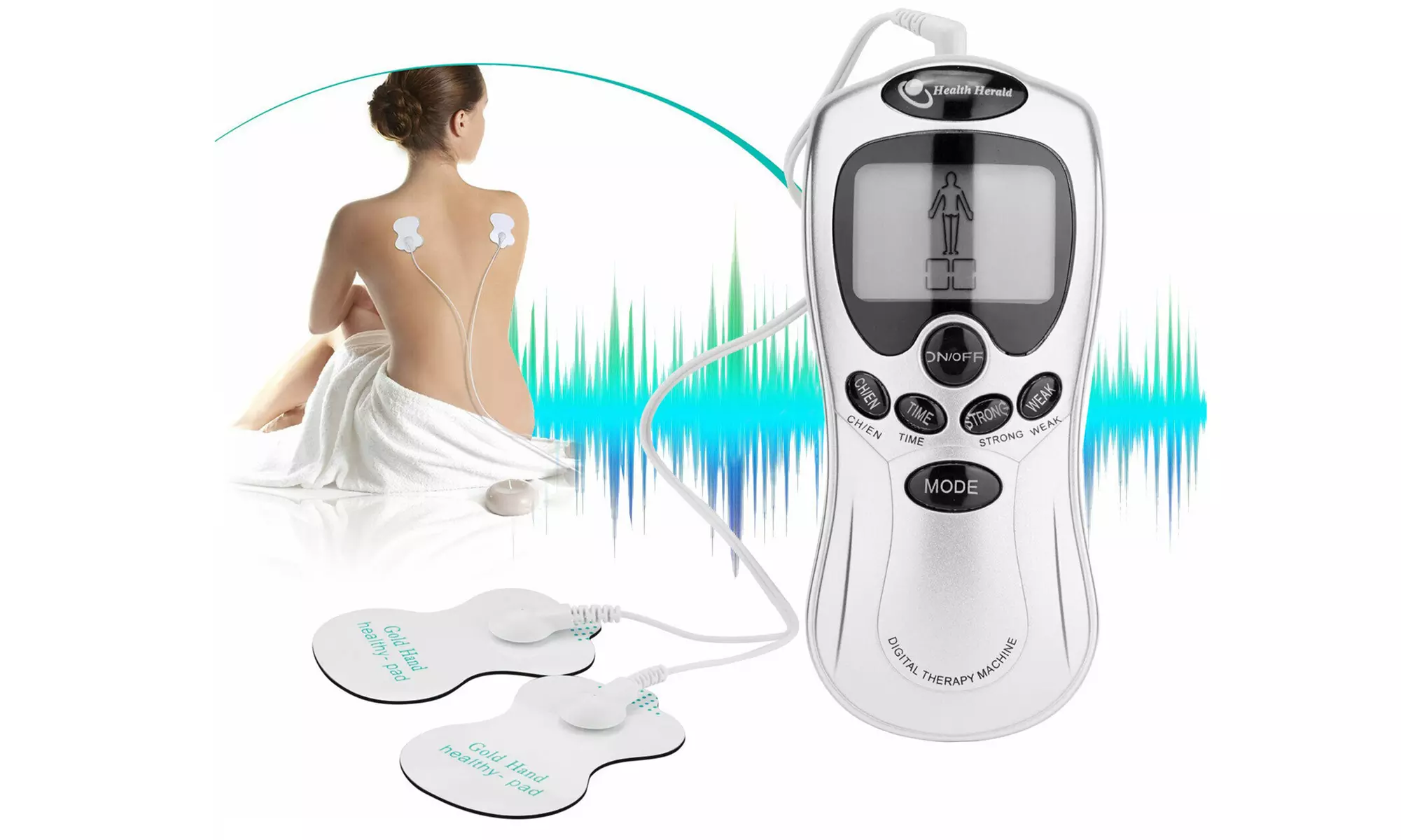 Rechargeable TENS Unit Digital Therapy Machine EMS Muscle Stimulator Pain Relief - Primary Image