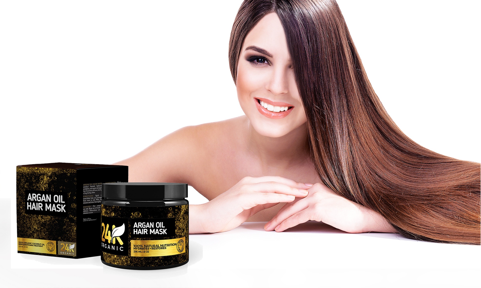 24K Organic Revitalizing Deep Hydrating Argan Oil Hair Mask