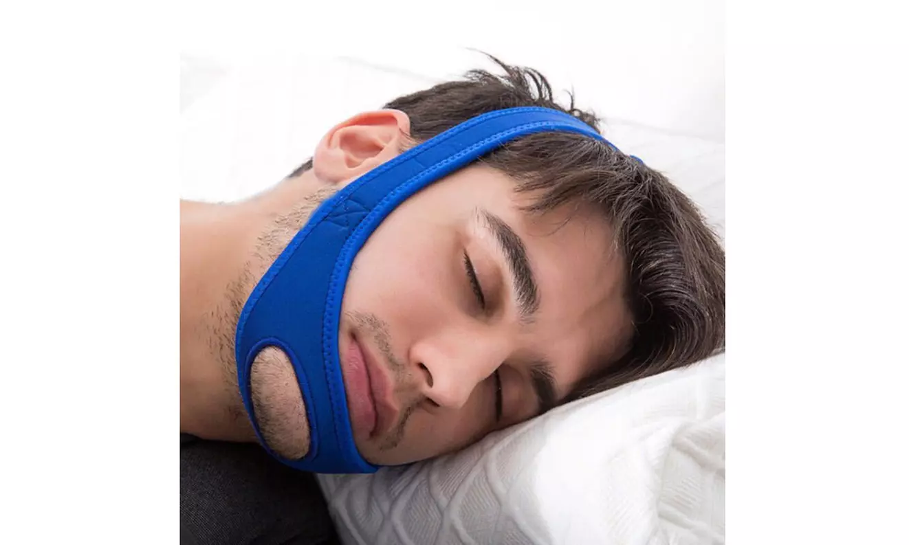 Anti Snore Open Chin Strap - Stop Snoring Sleep Apnea Friendly Snore Chin Strap - Second Medium