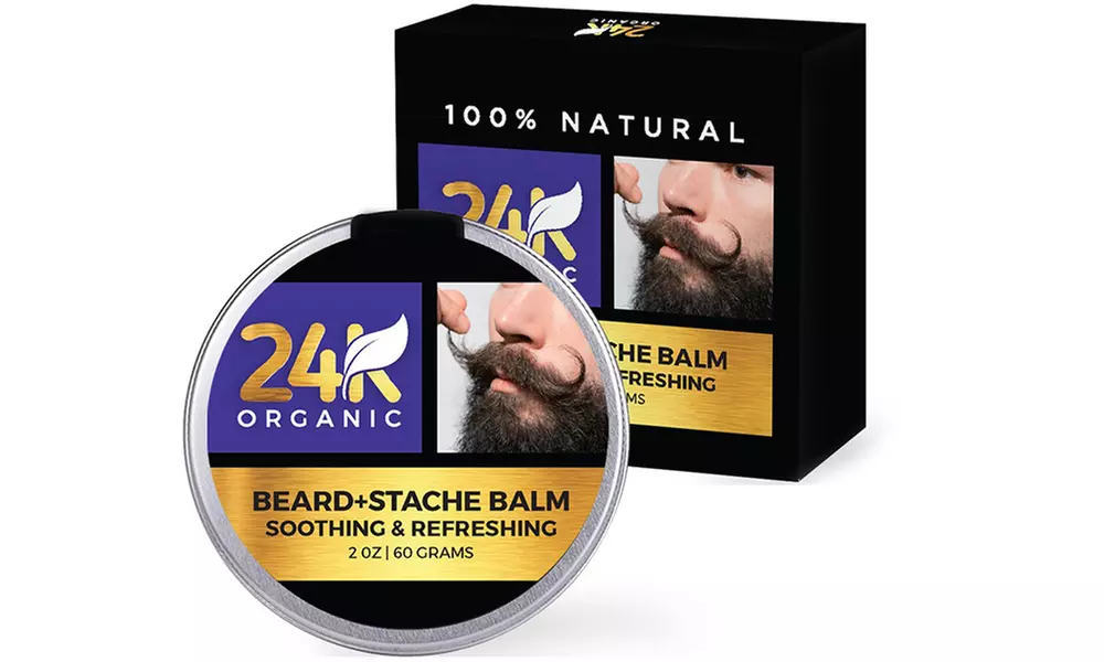 24K Organic Soothing and Refreshing Beard and Stache Balm - Primary Image
