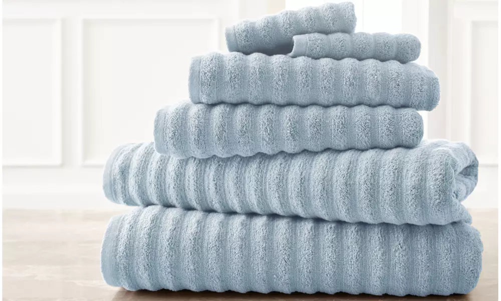 Luxury Spa Collection Wavy Towel Set (6-Piece) - Second Medium