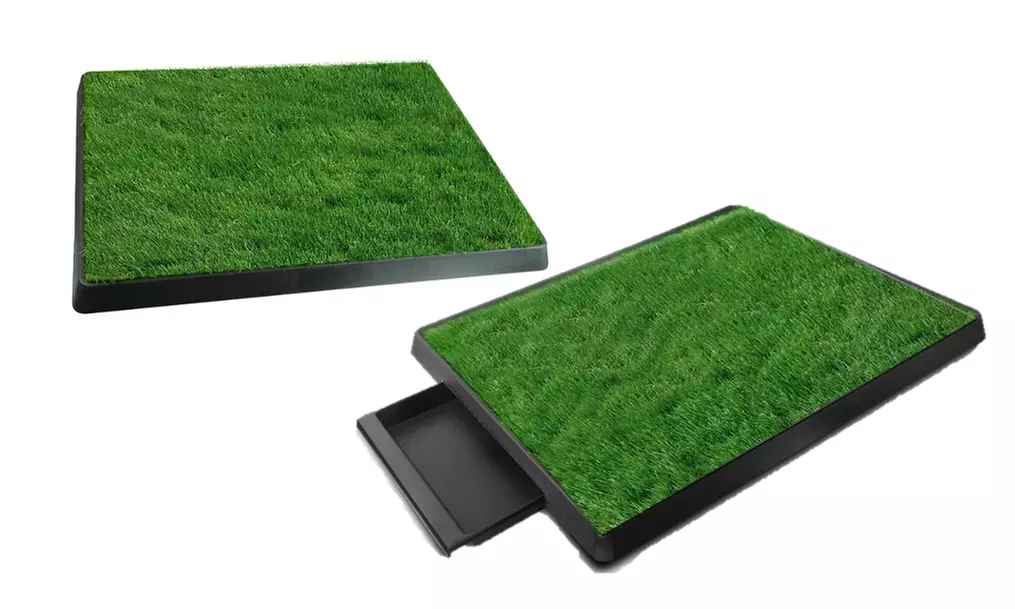 iMounTEK 3-Layer Pet Dog Artificial Grass Potty Pad Training Mat with Tray