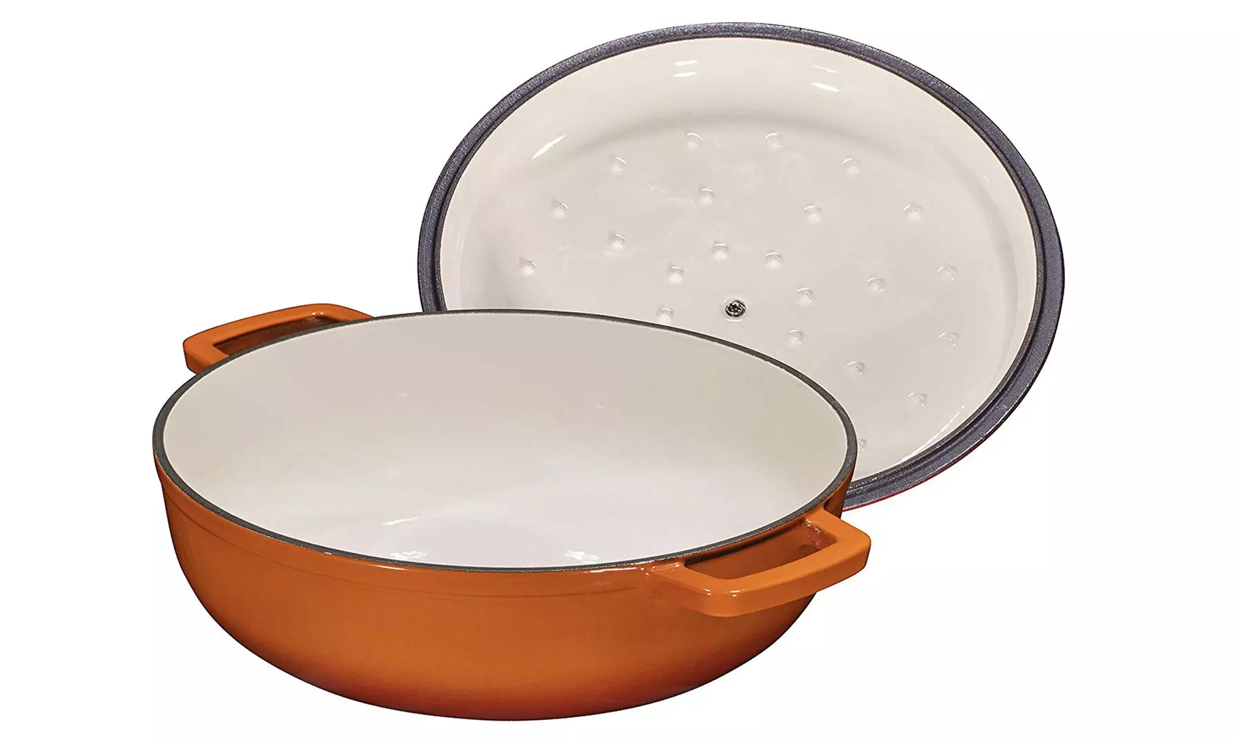 Bruntmor Enameled 4.5-Quart Cast Iron Dutch Oven in Pumpkin Spice - Image 4