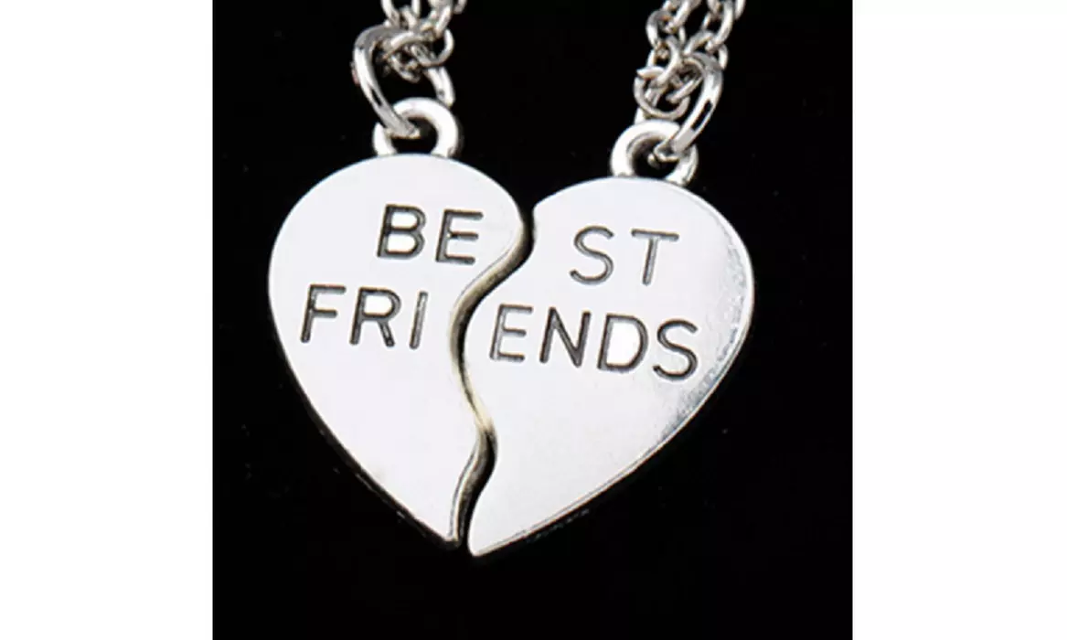 Heart Pendant Pieces Broken Two Best Friend Friendship Necklace - Second Medium
