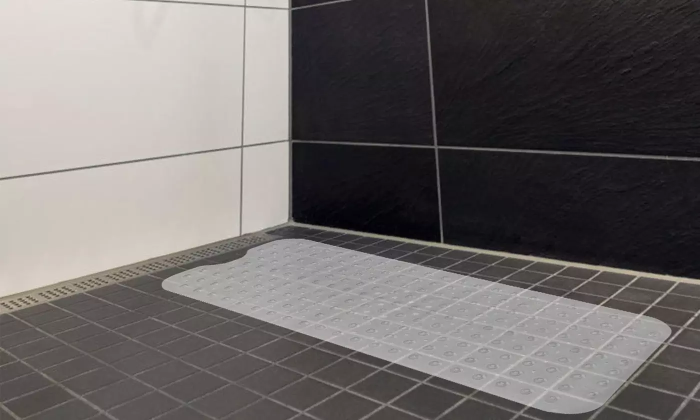 iMounTEK Non-Slip Pebble Bath Mat with Suction Cups & Drain Holes