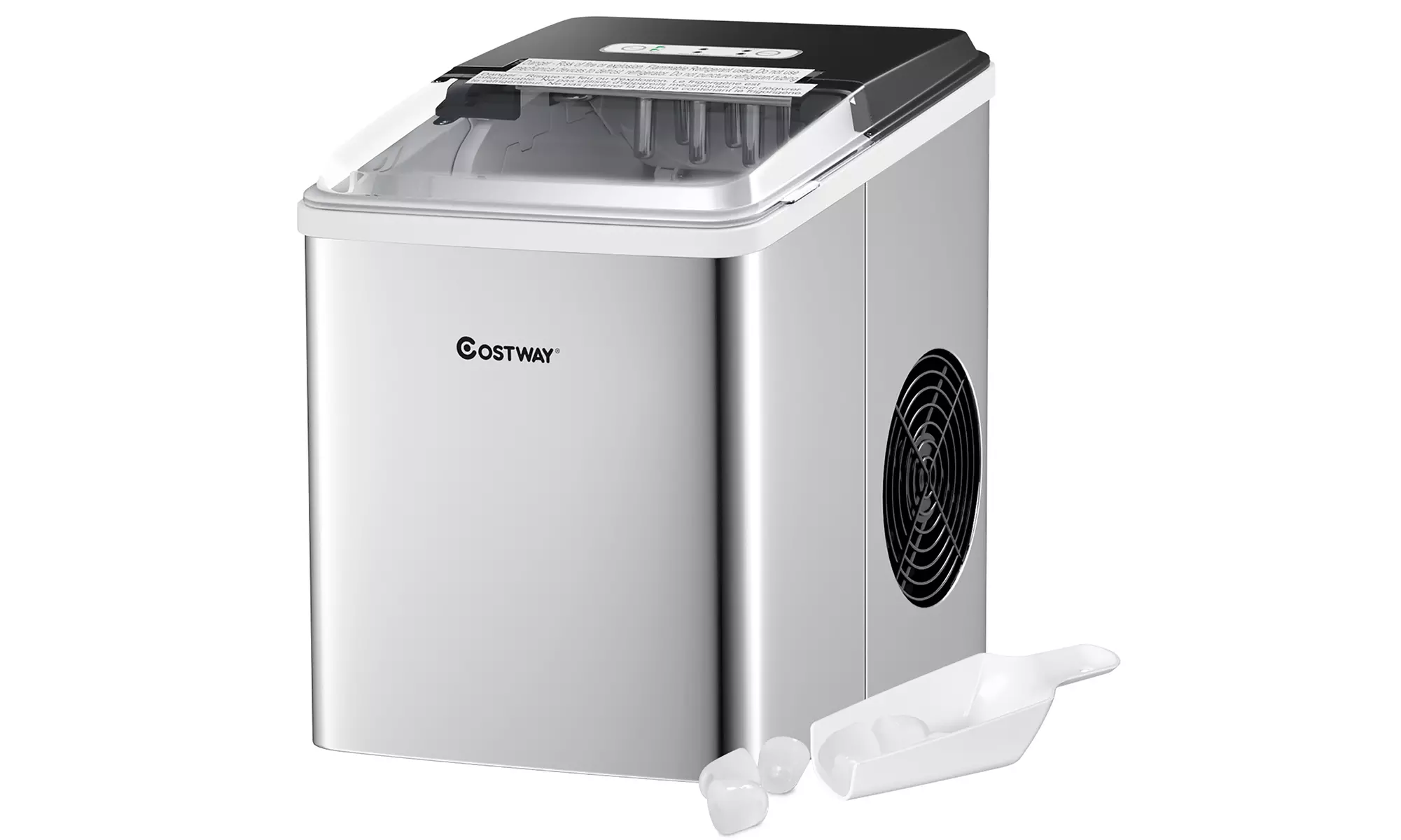 Costway Stainless Steel Ice Maker Machine Countertop 26Lbs/24H Self-Clean - Primary Image