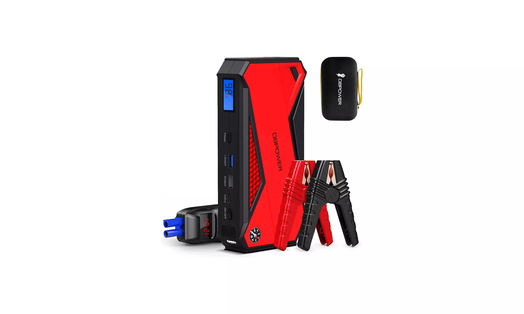 DBPOWER DJS90 1600A 17200mAh Car Jump Starter - Black and Red - Primary Image