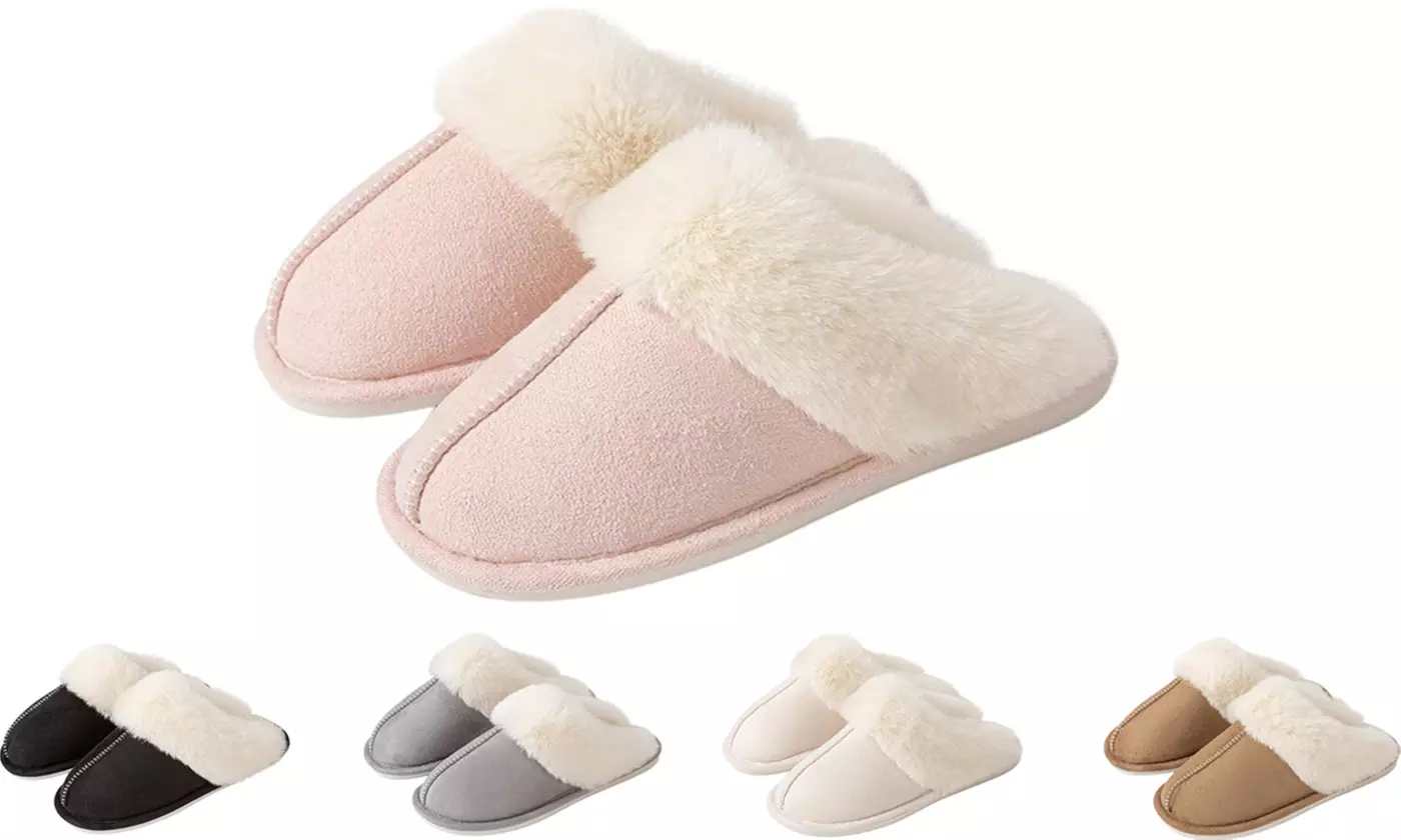 Womens Slipper with Memory Foam Fluffy Soft Warm Slip On House Slipper - Primary Image