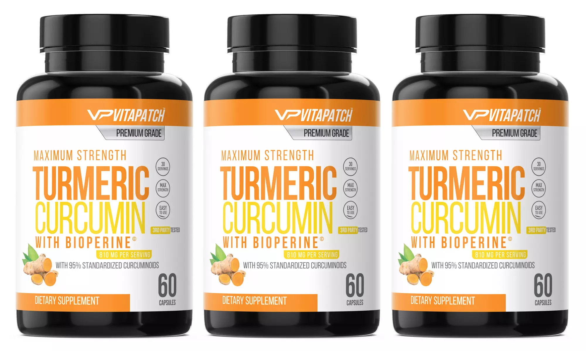 Premium Grade Turmeric Curcumin 95% with Bioperine Black Pepper Extract - Primary Image