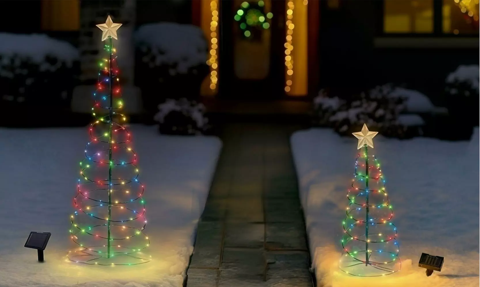 Outdoor LED Christmas Tree Decoration- 2 Colors, 2 Sizes, 1 & 2-Pack