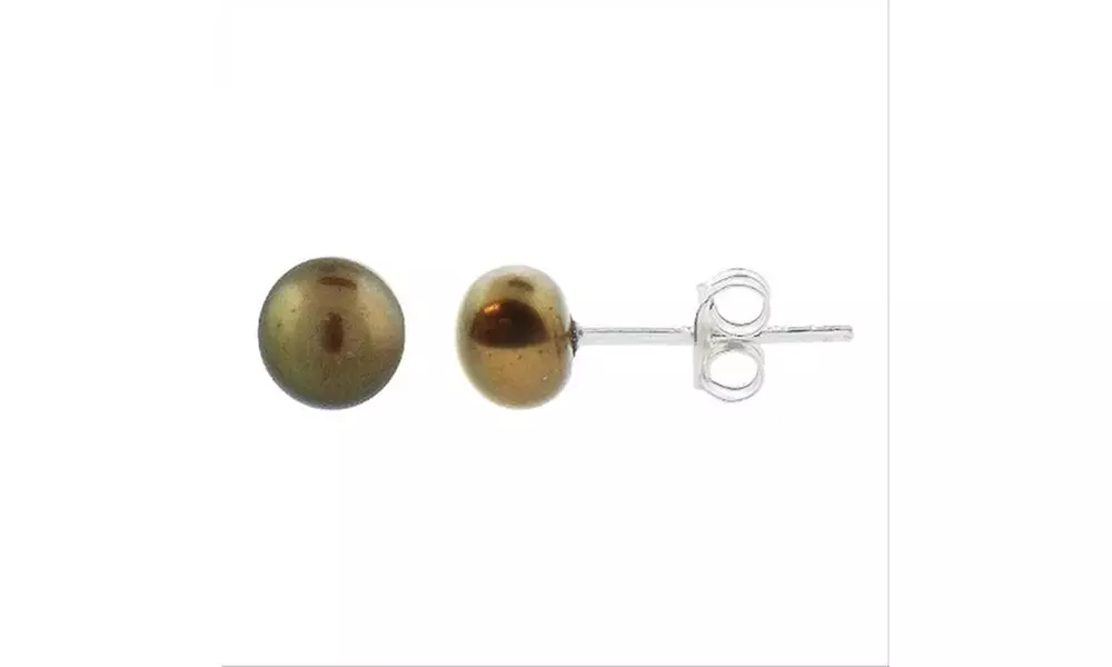 5 Pair Multi Color Freshwater Pearl Stud Earring Set