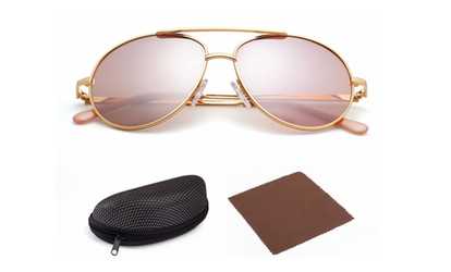 image for LotFancy Aviator Sunglasses for Kids Boys & Girls with Case