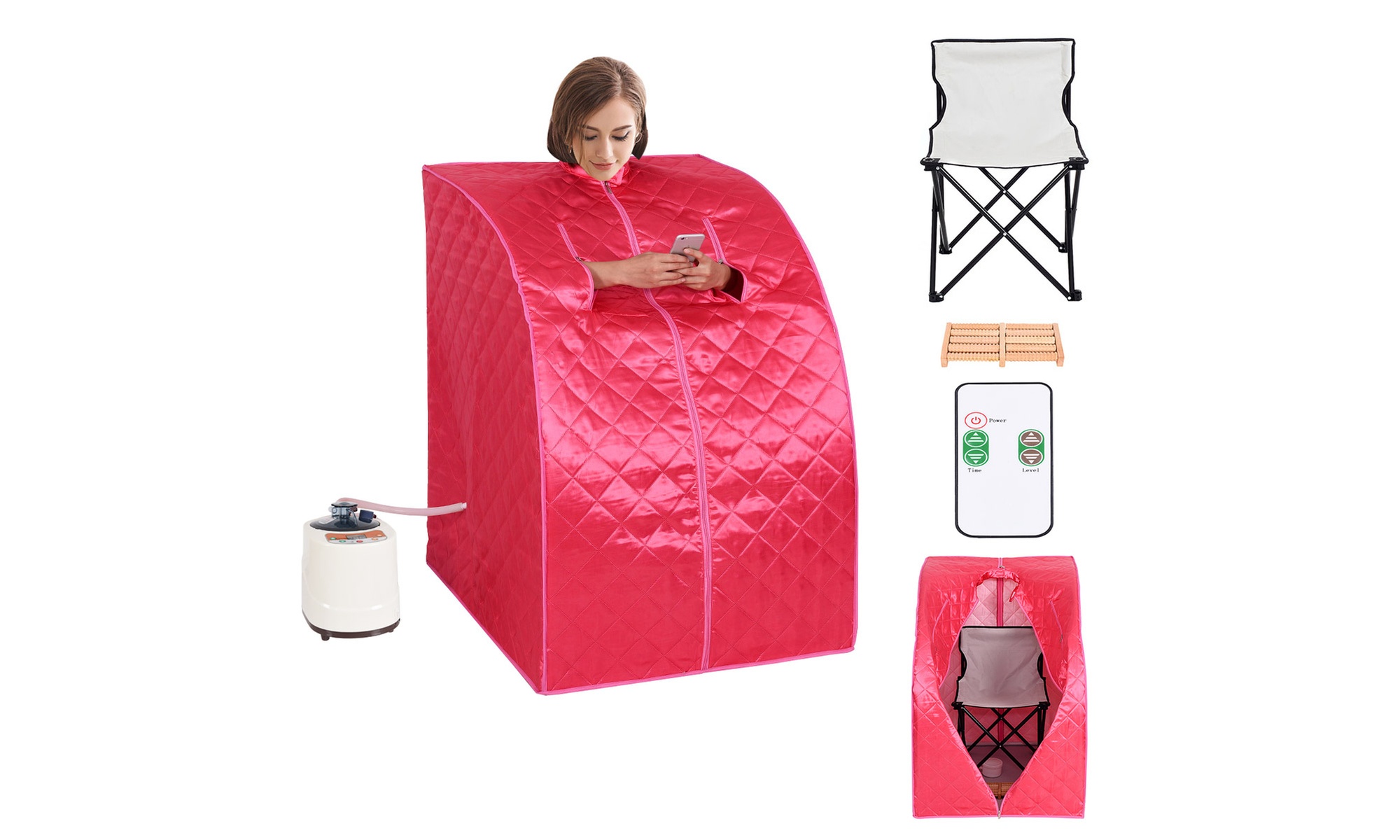 Costway Portable 2L Steam Sauna Spa Full Body Slimming Detox Therapy