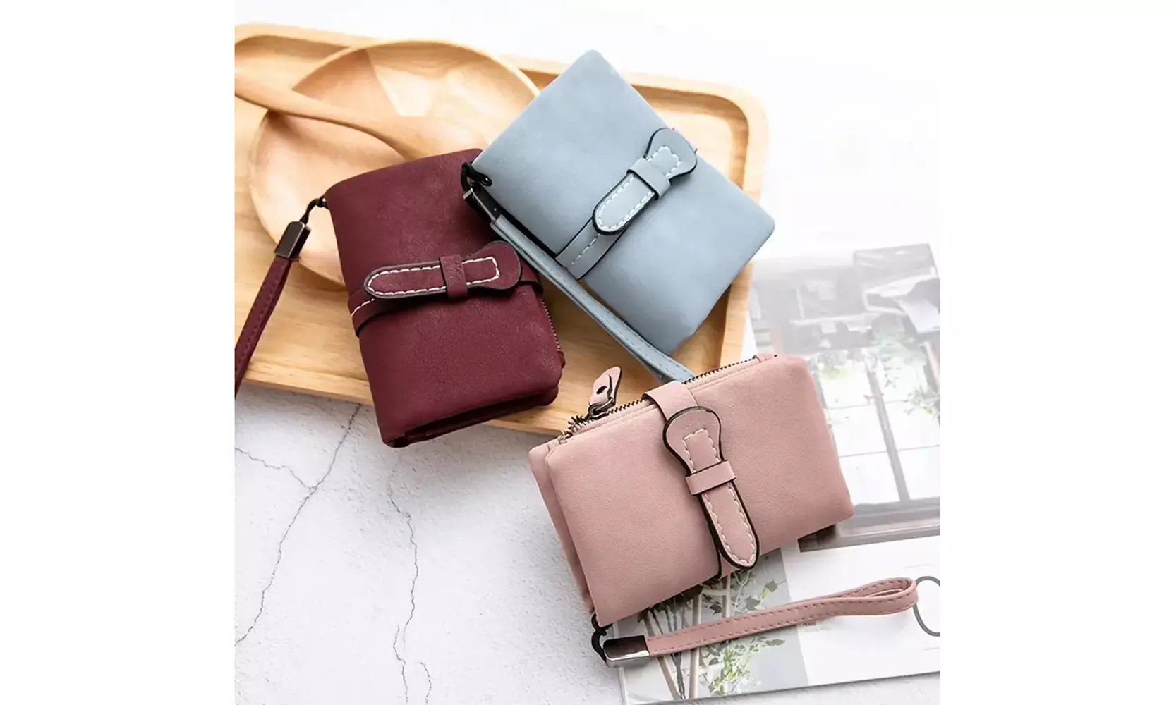 Casual Small Wallet With Wristlet - Primary Image