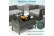 Costway Patio Furniture Set with Washable Cushions & Tempered Glass Coffee Table - Second Medium