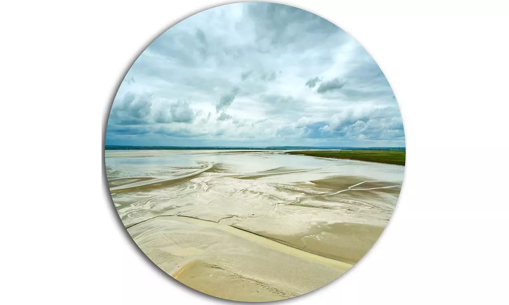 Low Tide in Mont Saint Normandy' Oversized Landscape Wall Art Print - Second Medium