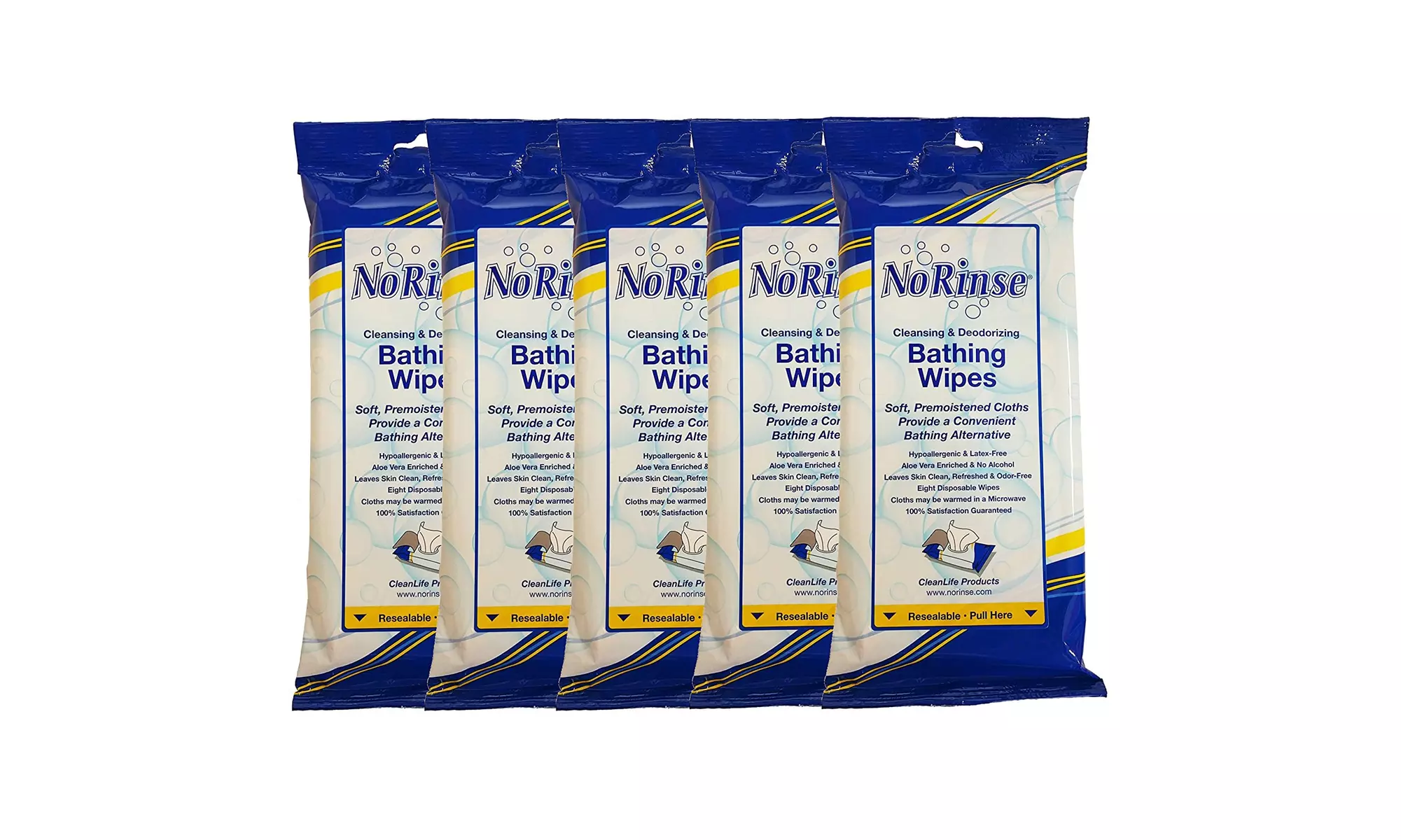 Cleanlife 01000 No Rinse Bathing Wipes 24 per case - Primary Image