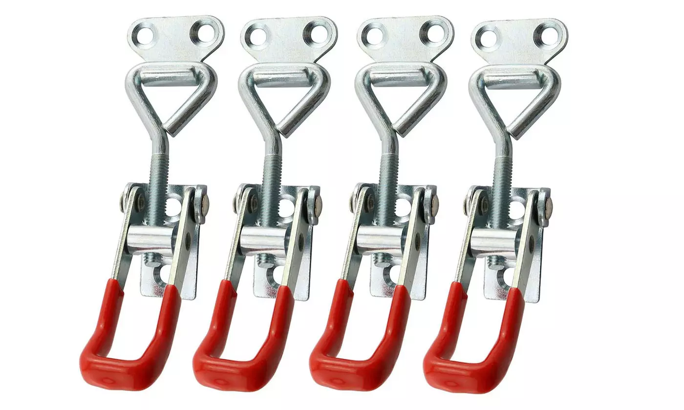 4Pcs Stainless Steel Latch Catch Cabinet Boxes Handle Toggle Lock Clamp - Primary Image